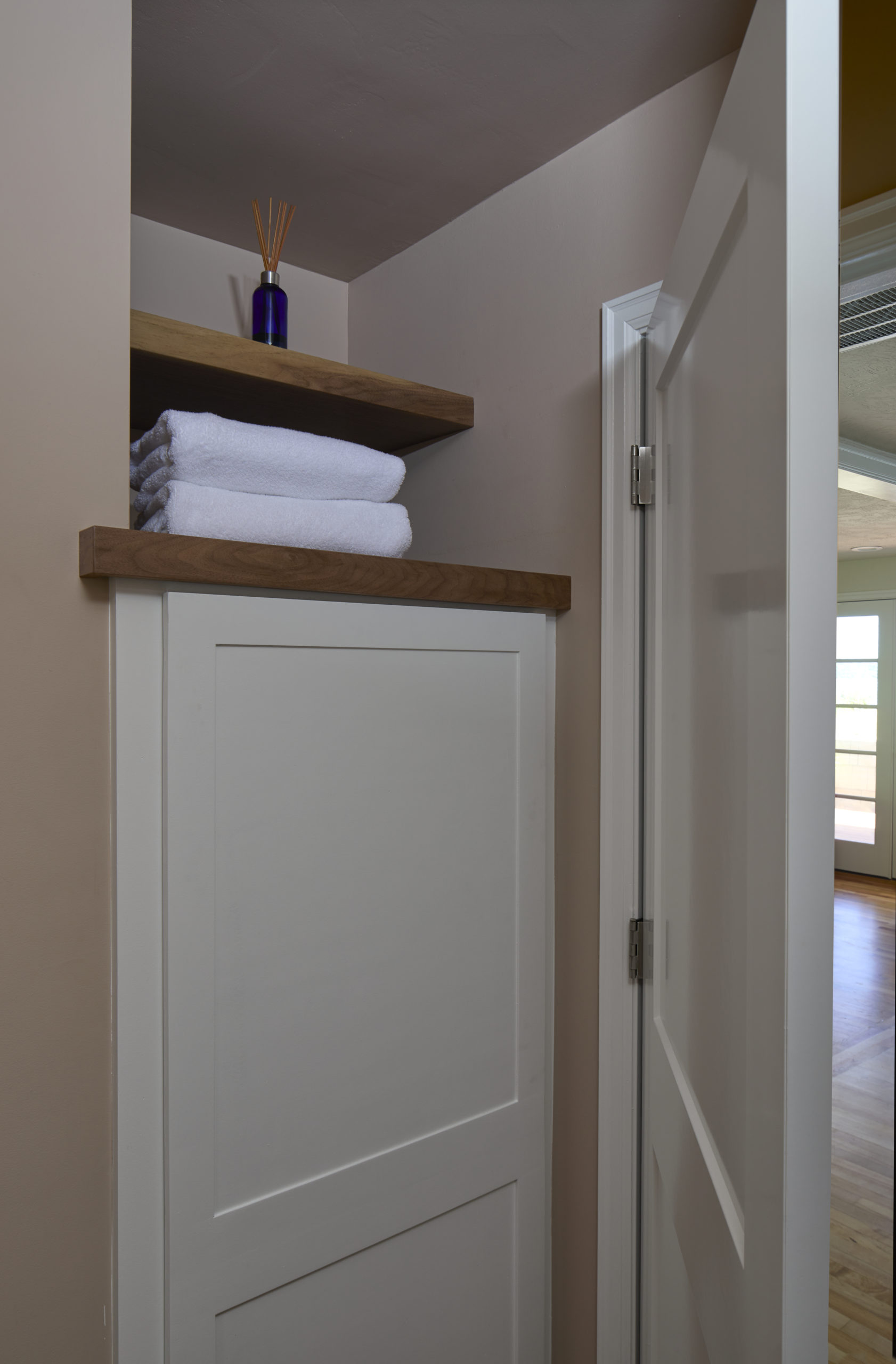Master Bathroom Shelf and storage.